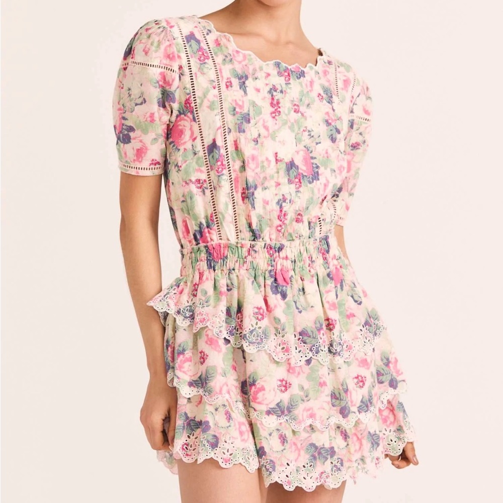 LoveShackFancy Mavis Mini Dress - Vieled Kiss